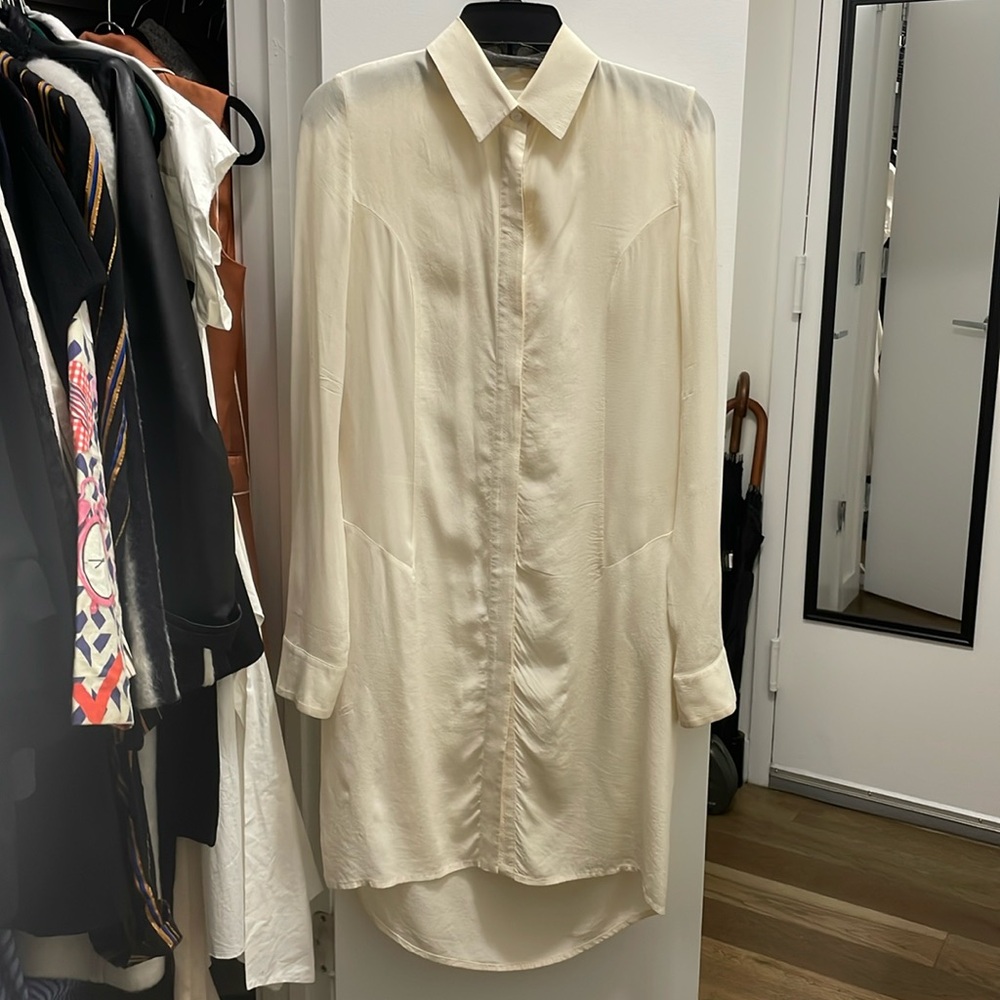 Alexander Wang Silk Sheer Shirt Dress